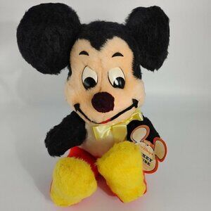 VTG Walt Disney World Character Mickey Mouse Multicolor Plush Stuffed Animal Toy